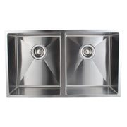 1.2mm 770x450x215mm Handmade Double Bowls Top/Undermount Kitchen/Laundry Sink - FIL Kitchen Bathroom