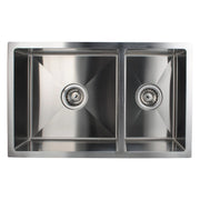 1.2mm Handmade Round Corners Double Bowls Top / Undermount / Flush Mount Kitchen Sink 715x450x200mm Chrome/Grey/Brushed Gold - FIL Kitchen Bathroom