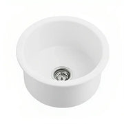SINGLE BOWL FIRECLAY KITCHEN SINK GLOSS WHITE/MATTE BLACK 470MM CETO