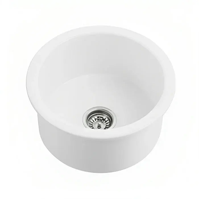 SINGLE BOWL FIRECLAY KITCHEN SINK GLOSS WHITE/MATTE BLACK 470MM CETO
