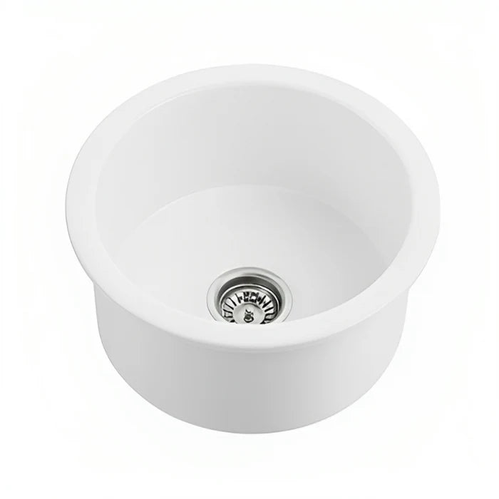 SINGLE BOWL FIRECLAY KITCHEN SINK GLOSS WHITE/MATTE BLACK 470MM