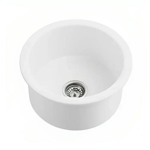 SINGLE BOWL FIRECLAY KITCHEN SINK GLOSS WHITE/MATTE BLACK 470MM CETO