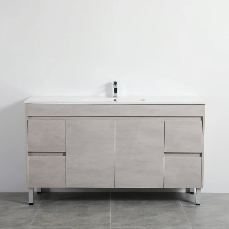 Nova Poly Wood Freestanding Vanity-Concrete Grey (1500mm) - FIL Kitchen Bathroom