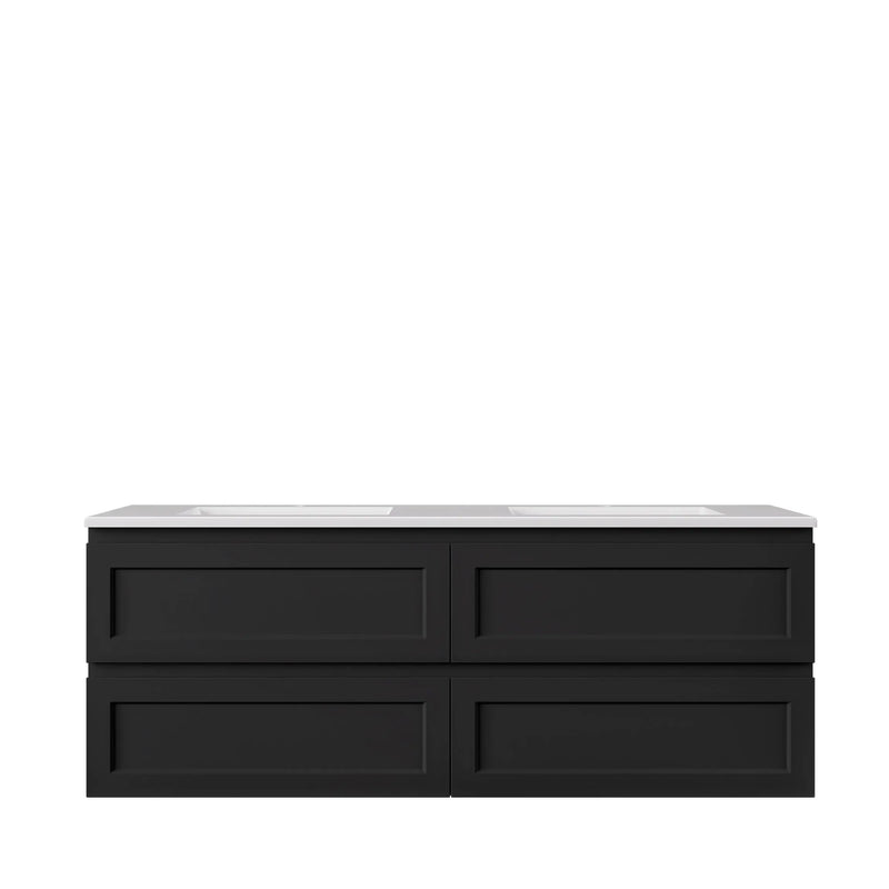 Hamilton Federation Wall Hung Cabinet Matte Black LK-FH1550W-MB