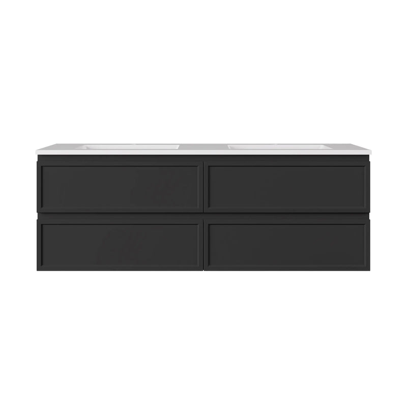 New Hamilton Federation Slim Wall Hung Cabinet Matte Black LK-FH1521NW-MB