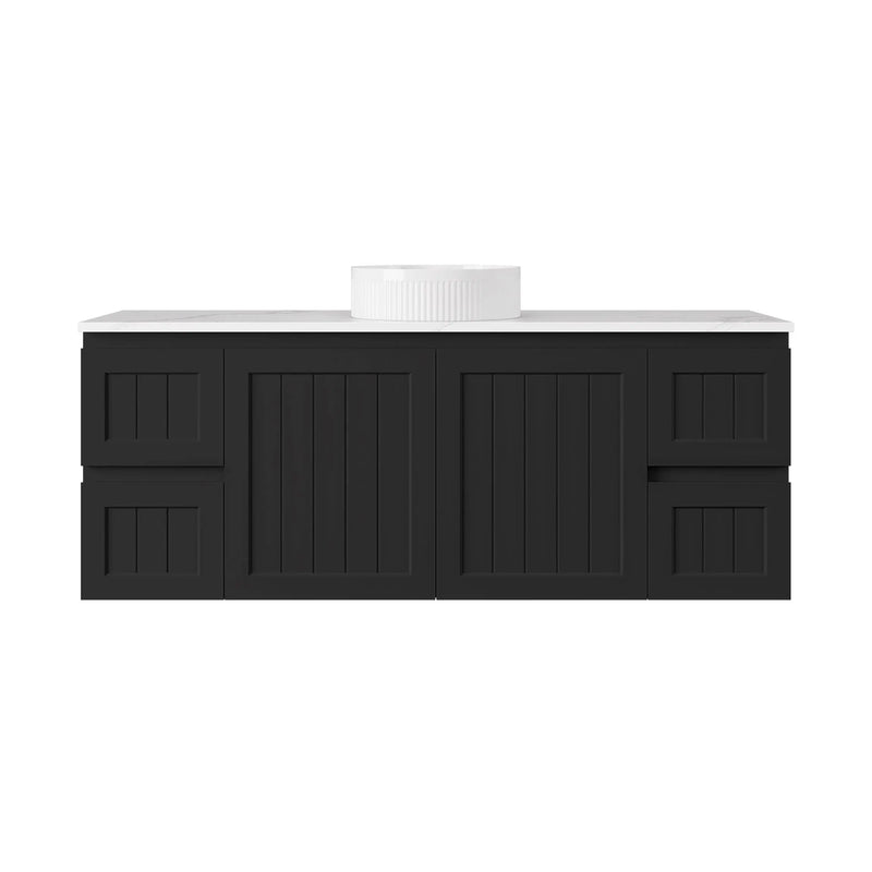 Archill Federation Wall Hung Matte Black PVC Cabinet LK-FA154W-MB