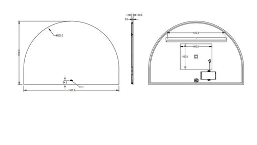 Lukka Arco Back Lit Mirror Pencil Edge Lukka