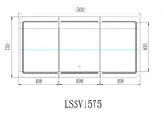 LED PVC Mirror Shaving Cabinet (600/750/900/1200/1500mm) POSEIDON