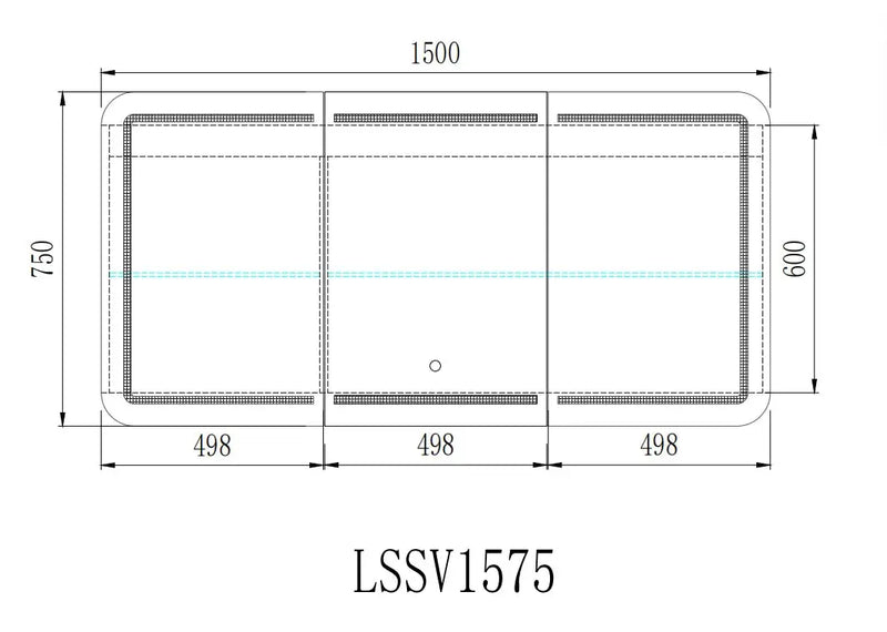 LED PVC Mirror Shaving Cabinet (600/750/900/1200/1500mm) POSEIDON