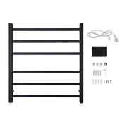 Square  Electric Heated Towel Rack 6 Bars Chrome and Colours FIL Kitchen Bathroom