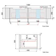 Savio Wall Hung Matte White 750mm/900mm/1200mm/1500mm/1800mm - FIL Kitchen Bathroom