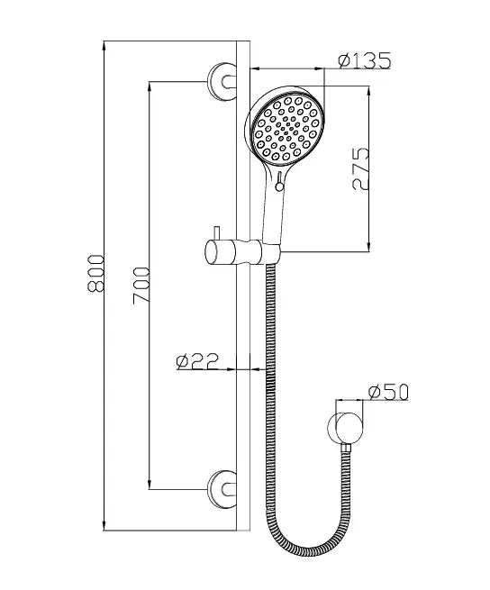 Sulu II Rail Shower ACL