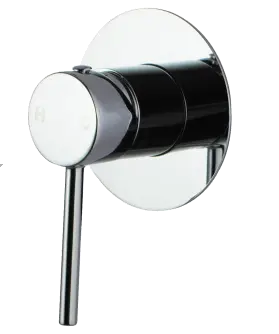 LUCID PIN Round Shower/Bath Wall Mixer Chrome and Colours Aquaperla