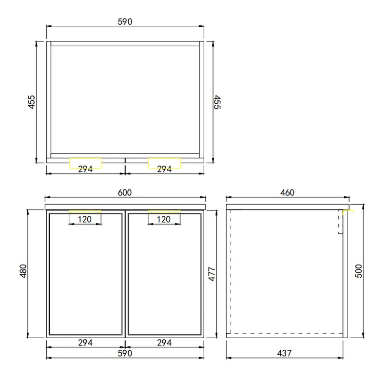 CETO Miami Wall Hung PVC Cabinet 600mm POSEIDON