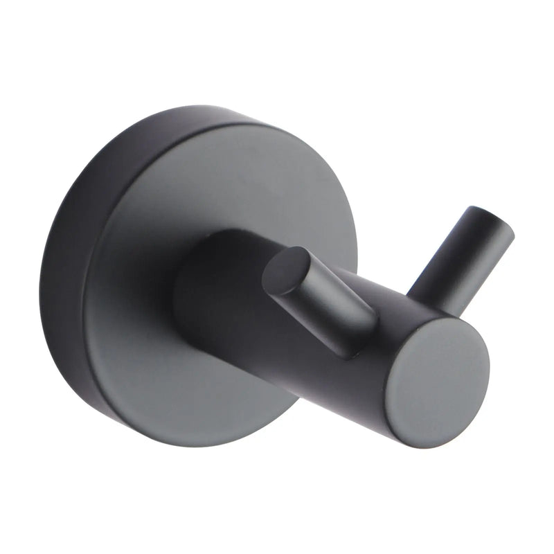 LUCID PIN Round Chrome/Black 304 Stainless Steel Double Wall Hook FIL Kitchen Bathroom