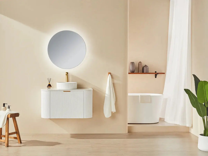 Avalon Wall Hung Vanity Single Bowl Matt White 600mm/750mm/900mm/1200mm - FIL Kitchen Bathroom