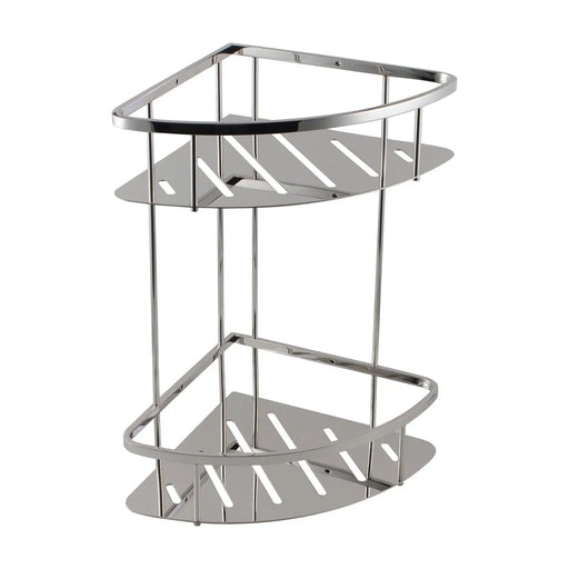 Chrome/Matte Black Stainless Steel 2 Tier Shower Caddy Shelf FIL Kitchen Bathroom