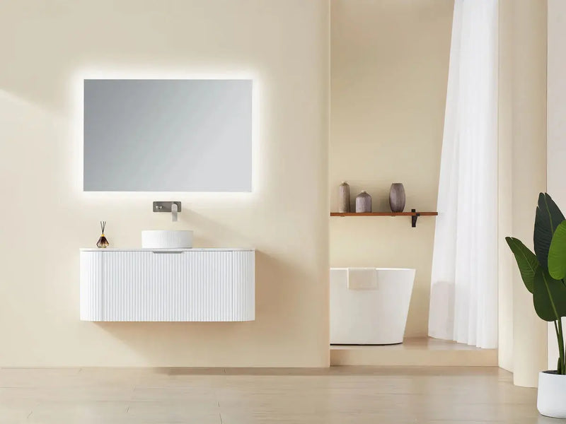 Avalon Wall Hung Vanity Single Bowl Matt White 600mm/750mm/900mm/1200mm - FIL Kitchen Bathroom