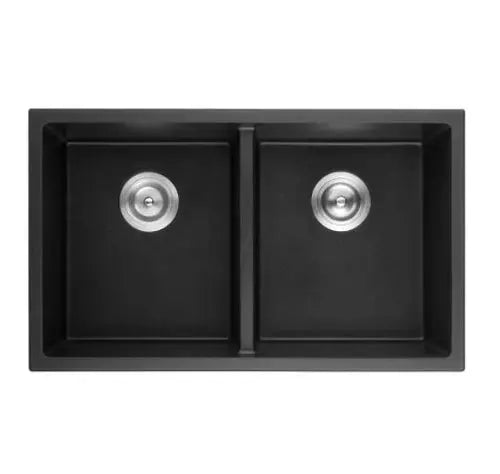 KITCHEN SINK QUARTZ UNDERMOUNT MATTE BLACK 762mm POSEIDON