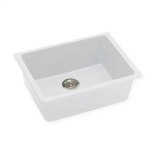 White Granite Quartz Stone Undermount Kitchen Sink Single Bowl 635*470*241mm FIL Kitchen Bathroom