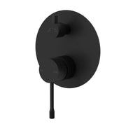 IKON Linie Shower/Bath Wall Mixer With Diverter Trim Kit Matt Black - FIL Kitchen Bathroom