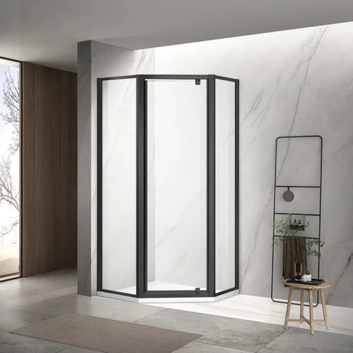Semi-frame Pivot Door Diamond Shower Screen Australian Standard 6mm Tempered Toughen Glass - FIL Kitchen Bathroom