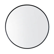 600x600x40mm Black Aluminum Framed Round Bathroom Wall Mirror with Brackets FIL Kitchen Bathroom