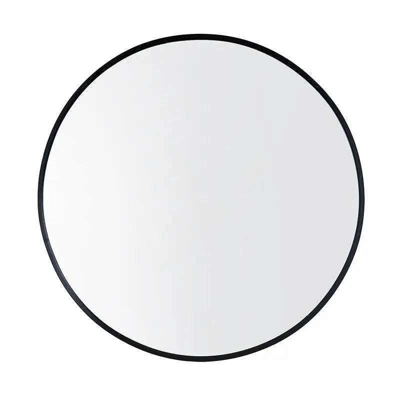 600x600x40mm Black Aluminum Framed Round Bathroom Wall Mirror with Brackets FIL Kitchen Bathroom