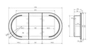 Athena LED Oval PVC Shaving Cabinet 1200mm FIL Kitchen Bathroom