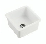 SINGLE BOWL FIRECLAY UNDERMOUNT KITCHEN SINK GLOSS WHITE/MATTE BLACK 457MM CETO