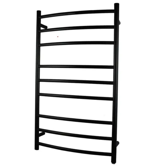 Round Matte Black Electric Heated Towel Rack 9 Bars FIL Kitchen Bathroom