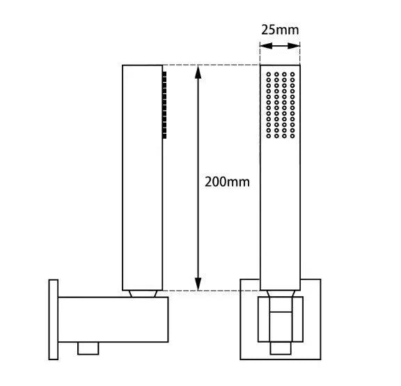 Square Matte Black Hand held Shower Set FIL Kitchen Bathroom