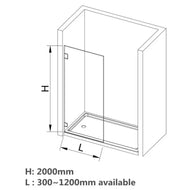 Fixed Shower Screen Panel Frameless FIL Kitchen Bathroom