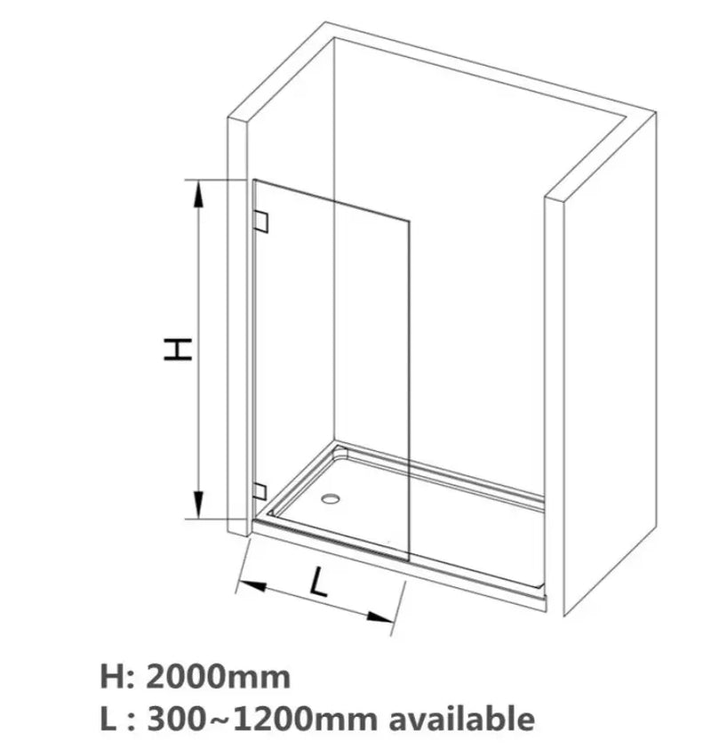 Fixed Shower Screen Panel Frameless FIL Kitchen Bathroom