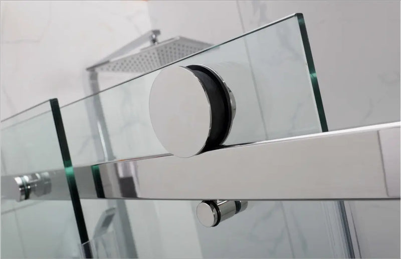 Frameless Wall to Wall Sliding Door Shower Screen (910-950mm) Chrome FIL Kitchen Bathroom