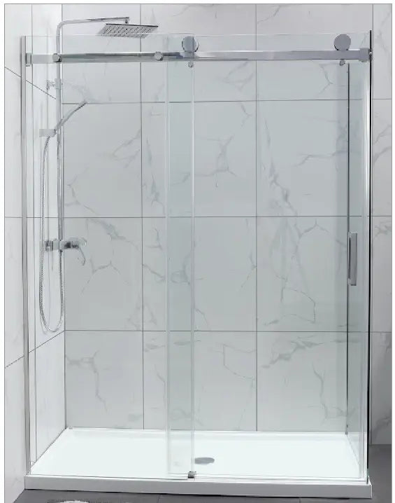 Frameless Wall to Wall Sliding Door Shower Screen (910-950mm) Chrome FIL Kitchen Bathroom