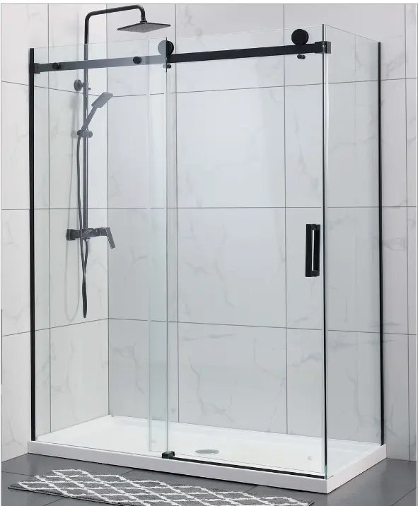 Frameless Wall to Wall Sliding Door Shower Screen (910-950mm) Chrome FIL Kitchen Bathroom