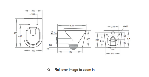 Rimless Wall Hung Pan MATTE WHITE