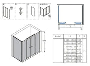 SQUARE SEMIFRAMELESS DOUBLE SLIDING DOOR CHROME FIL Kitchen Bathroom