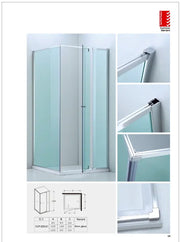 SEMI-FRAMELES SHOWER SCREEN PIVOTAL DOOR CHROME/BLACK FIL Kitchen Bathroom