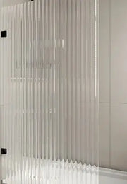 FRAMELESS SINGLE PANEL WITH NARROW LINE FLUTED GLASS SHOWER SCREEN FIL Kitchen Bathroom