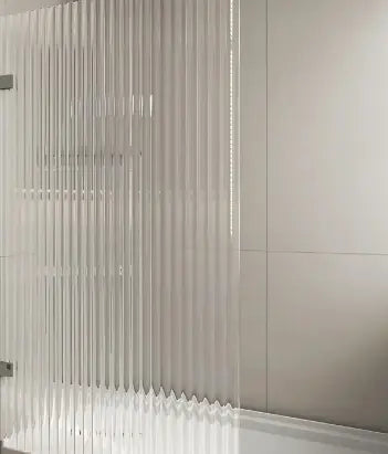 FRAMELESS SINGLE PANEL WITH NARROW LINE FLUTED GLASS SHOWER SCREEN FIL Kitchen Bathroom