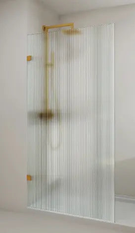 FRAMELESS SINGLE PANEL WITH NARROW LINE FLUTED GLASS SHOWER SCREEN FIL Kitchen Bathroom