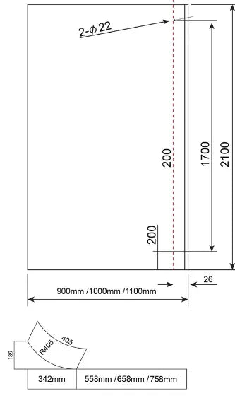 CURVED GLASS WALK IN SHOWER SCREEN FIL Kitchen Bathroom