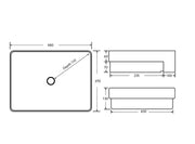 Semi Recess Basin 480mm(Non Tap Hole) POSEIDON