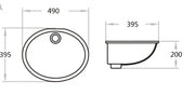 UNDER COUNTER BASIN GLOSS WHITE 500MM POSEIDON