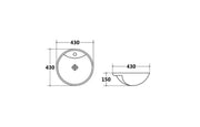 Semi Recess Basin 430mm POSEIDON