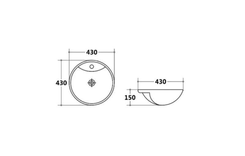 Semi Recess Basin 430mm POSEIDON