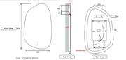 LED Frameless Mirror Asymmetric 550mm - FIL Kitchen Bathroom