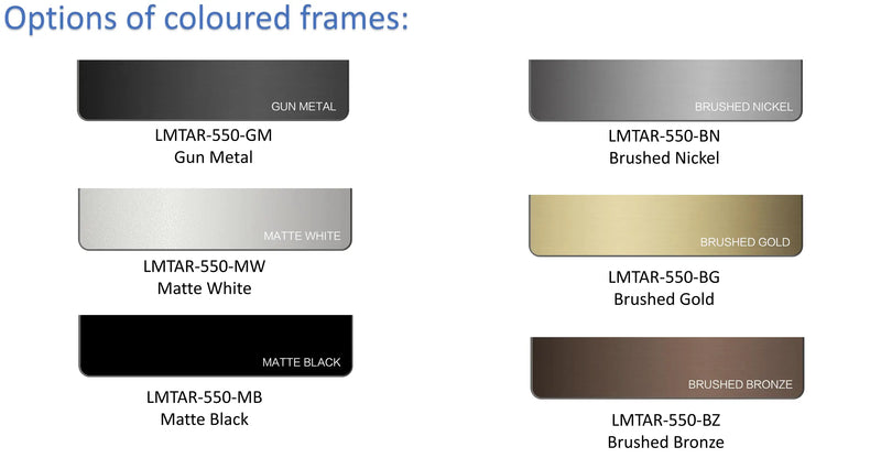LED Asymmetric Frames  Mirror 553mm Brushed Gold/Brushed Nickel/Brushed Bronze/Brushed Gun Metal/Matte Black/Matte White - FIL Kitchen Bathroom